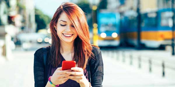 girl using mobile phone